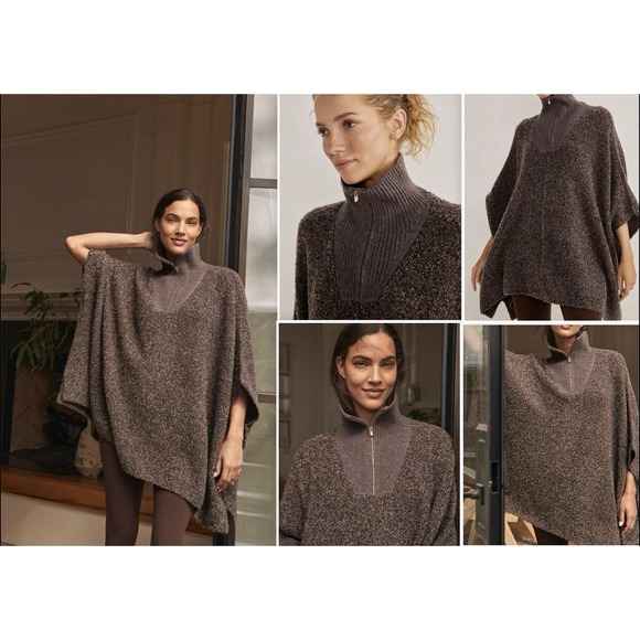 Merino Boucle Poncho S/M Oversized Brown NWT Haven Well Within $168 - Picture 1 of 11